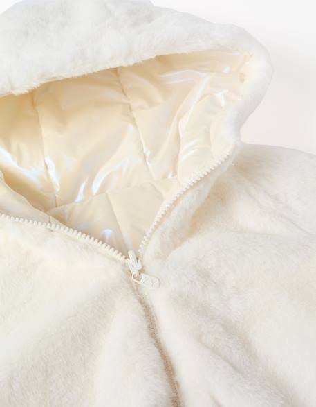 Doudoune réversible avec capuche et doublure en peluche douce synthétique Beige 4 - vertbaudet enfant 