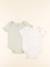Lot de 2 bodies en coton - 12 mois Blanc, vert 1 - vertbaudet enfant 
