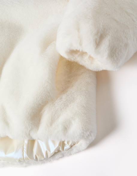 Doudoune réversible avec capuche et doublure en peluche douce synthétique Beige 5 - vertbaudet enfant 