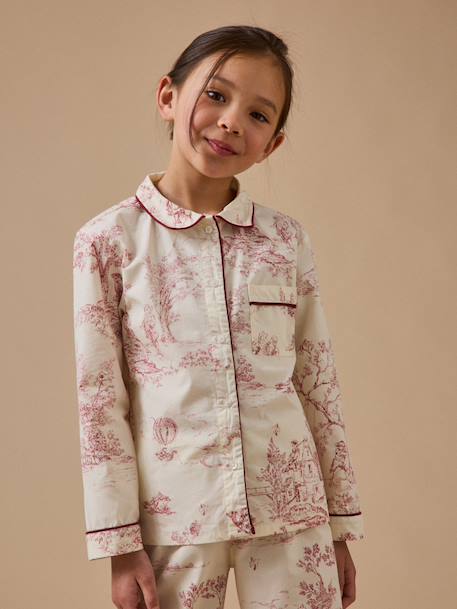Pyjama fille esprit toile de jouy Jouy bordeaux 1 - vertbaudet enfant 