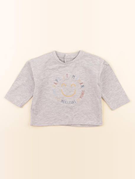 Tee-shirt - 6 mois Gris 1 - vertbaudet enfant 