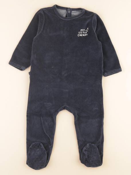 Pyjama velours - 18 mois Bleu 1 - vertbaudet enfant 