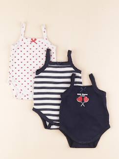 Seconde main-Fille-Lot de 3 bodies en coton - 3 mois