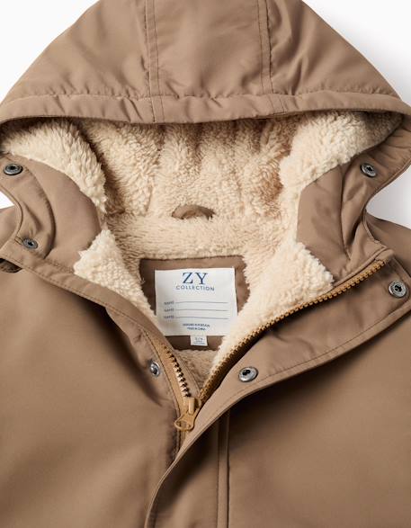 Parka à capuche avec doublure en sherpa Gris 3 - vertbaudet enfant 