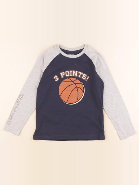 Tee-shirt - 8 ans Bleu, gris 1 - vertbaudet enfant 