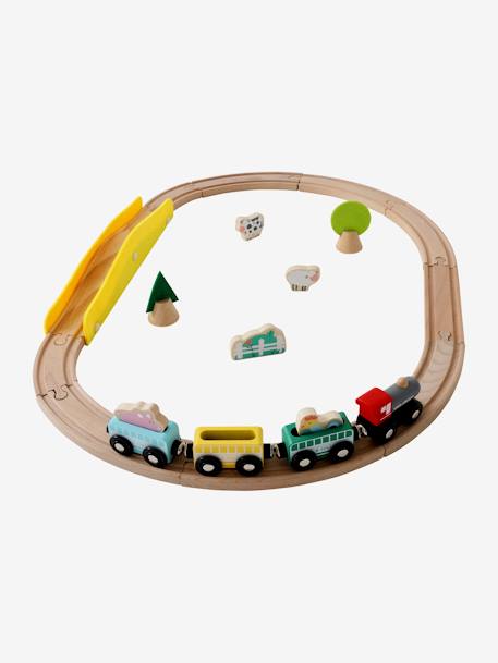 Petit circuit de train en bois FSC® multicolore 1 - vertbaudet enfant 