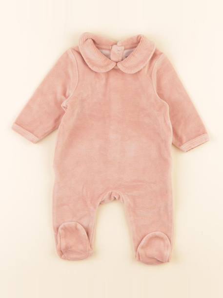 Pyjama velours - 1 mois Rose 1 - vertbaudet enfant 