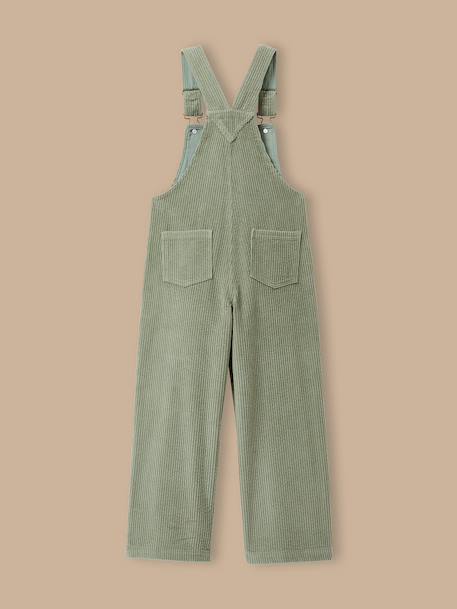 Salopette en velours côtelé fille Vert pastel 2 - vertbaudet enfant 