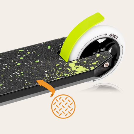 Trottinette acrobatique whizz avec guidon large et roulements abec-9 Black carbon yellow+Green lime black 12 - vertbaudet enfant 