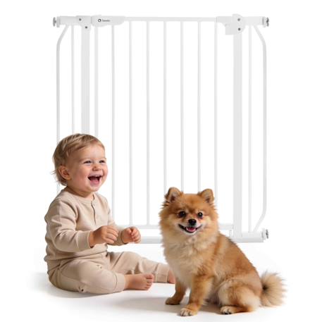 Barrière de sécurité bébé truus slim 75-105 cm à fixation par pression sans perçage Grey+White 7 - vertbaudet enfant 