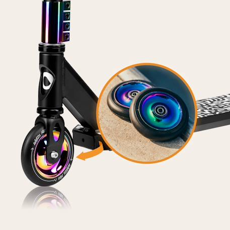Trottinette acrobatique whizz jusqu’à 100 kg avec guidon large et roulements abec-9 Black carbon multicolor 5 - vertbaudet enfant 