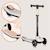 Trottinette 3 roues mey pliable avec roues lumineuses, hauteur réglable et panier Beige sand+Pink rose 6 - vertbaudet enfant 