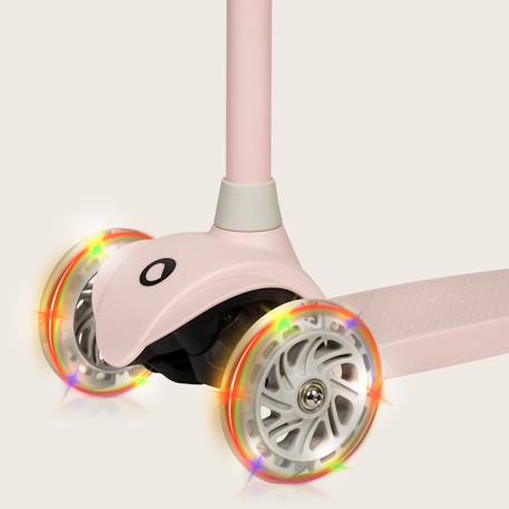 Trottinette enfant 3 roues jessy avec roues lumineuses et hauteur réglable Grey brown+Grey green+Pink rose 17 - vertbaudet enfant 