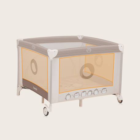 Parc bébé bonnie 100 x 96 cm avec matelas, roulettes et sac de transport Beige sand+Blue navy+Grey stone 5 - vertbaudet enfant 
