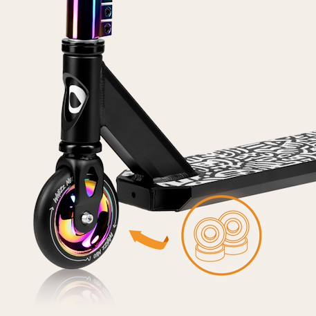 Trottinette acrobatique whizz jusqu’à 100 kg avec guidon large et roulements abec-9 Black carbon multicolor 3 - vertbaudet enfant 