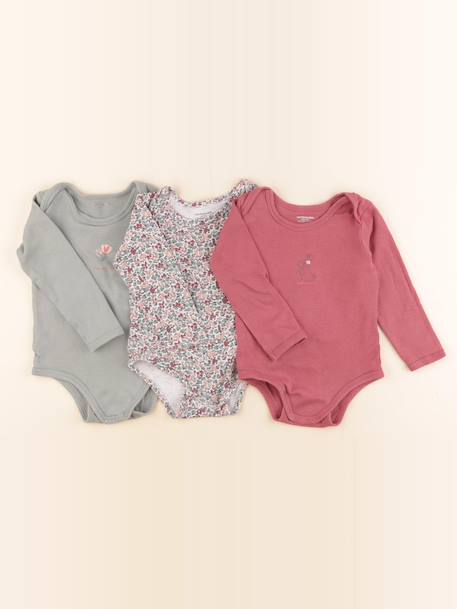 Lot de 3 bodies en coton - 36 mois Rose 1 - vertbaudet enfant 