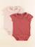 Lot de 2 bodies en coton - 3 mois Rose 1 - vertbaudet enfant 