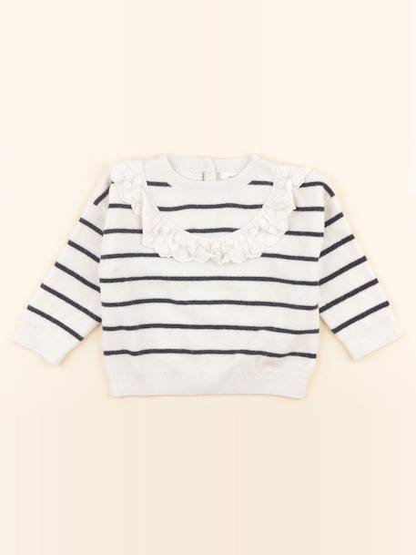 Pull - 12 mois Blanc, bleu 1 - vertbaudet enfant 