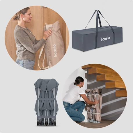 Grand parc bébé florence xl easy fold 180 x 200 cm avec pliage rapide et sac de transport Grey stone 5 - vertbaudet enfant 