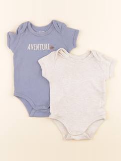 Seconde main-Garçon-Lot de 2 bodies en coton - 9 mois