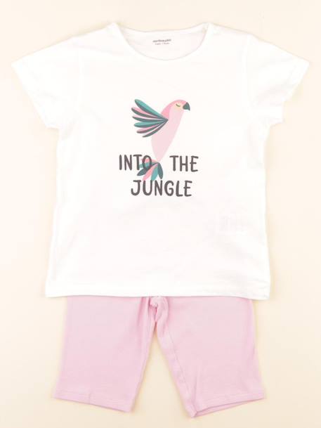 Pyjama coton - 6 ans Blanc, rose 1 - vertbaudet enfant 