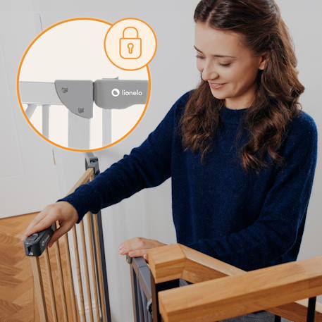 Barrière de sécurité bébé truus slim 75-105 cm à fixation par pression sans perçage Grey+White 2 - vertbaudet enfant 
