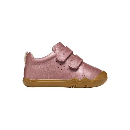 Baskets bébé basses à scratch Ivory clair+Rose sombre 8 - vertbaudet enfant 