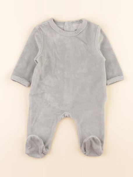 Pyjama velours - 1 mois Vert 1 - vertbaudet enfant 