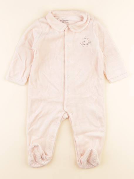 Pyjama velours - 12 mois Rose 1 - vertbaudet enfant 