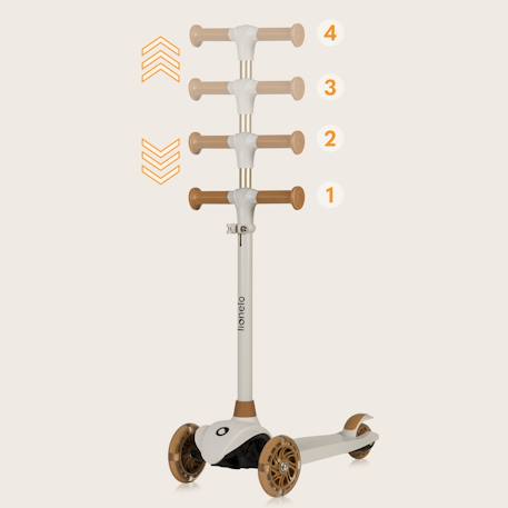 Trottinette enfant 3 roues jessy avec roues lumineuses et hauteur réglable Grey brown+Grey green+Pink rose 4 - vertbaudet enfant 