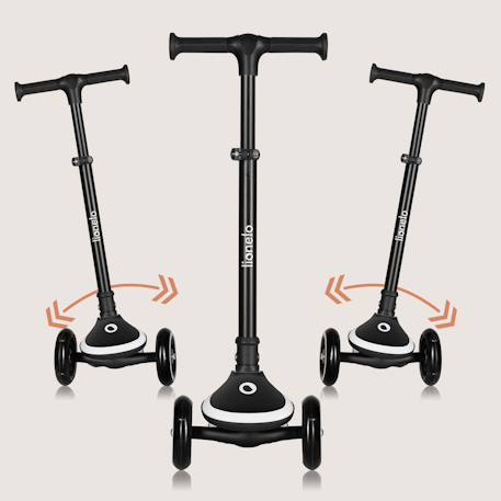 Trottinette 3 roues mey pliable avec roues lumineuses, hauteur réglable et panier Beige sand+Black onyx+Pink rose 8 - vertbaudet enfant 