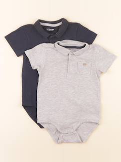 Seconde main-Garçon-Lot de 2 bodies en coton - 12 mois