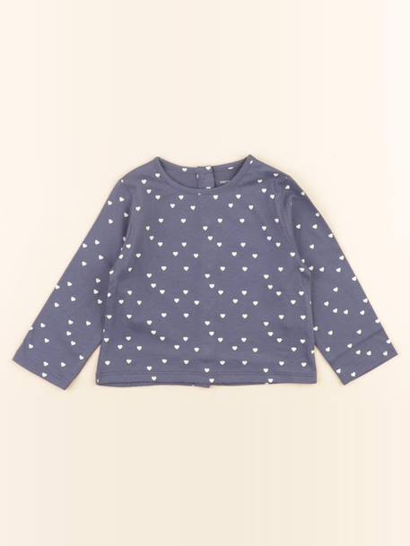 Tee-shirt - 9 mois Blanc, bleu 1 - vertbaudet enfant 