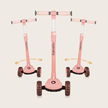 Draisienne trottinette évolutive franky jusqu’à 50 kg avec roues lumineuses et panier Beige+Pink rose 9 - vertbaudet enfant 