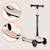 Trottinette 3 roues mey pliable avec roues lumineuses, hauteur réglable et panier Beige sand+Pink rose 12 - vertbaudet enfant 
