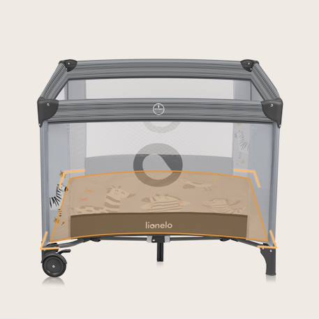 Parc bébé bonnie 100 x 96 cm avec matelas, roulettes et sac de transport Beige sand+Blue navy+Grey stone 14 - vertbaudet enfant 