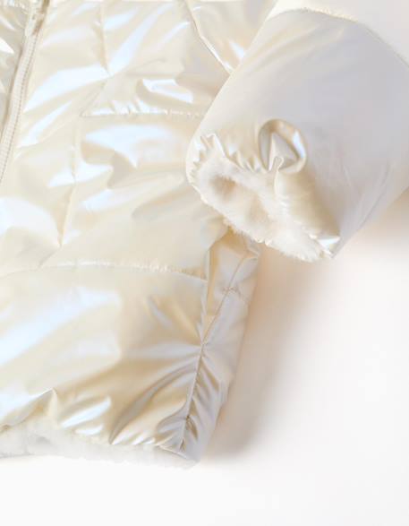 Doudoune réversible avec capuche et doublure en peluche douce synthétique Beige 6 - vertbaudet enfant 