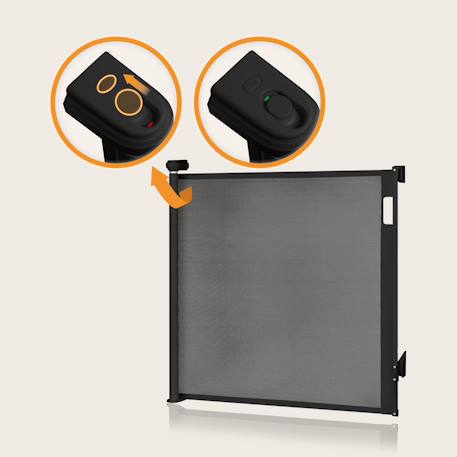 Barrière de sécurité rétractable thea jusqu’à 140 cm sans seuil Black onyx+Grey concrete+White 2 - vertbaudet enfant 