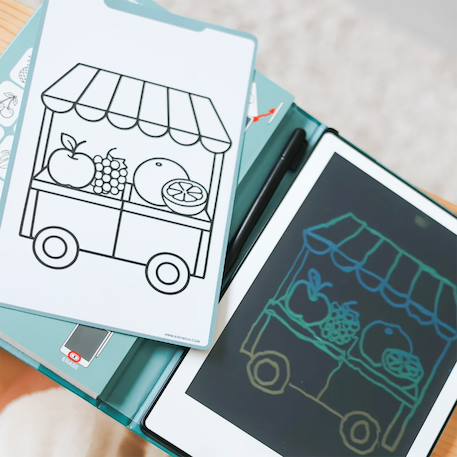 Kidydraw-mini tablette à dessin Fuchsia+Turquoise 8 - vertbaudet enfant 