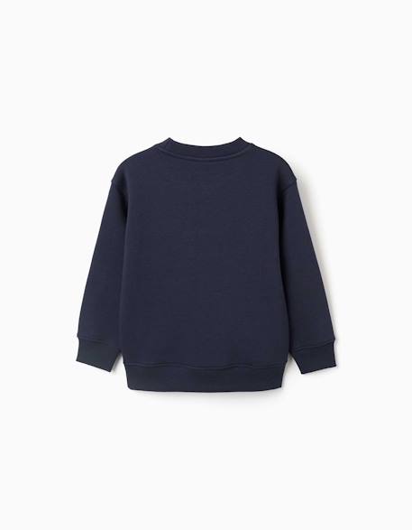 Sweat en coton peigné avec imprimé my home Bleu foncé 2 - vertbaudet enfant 
