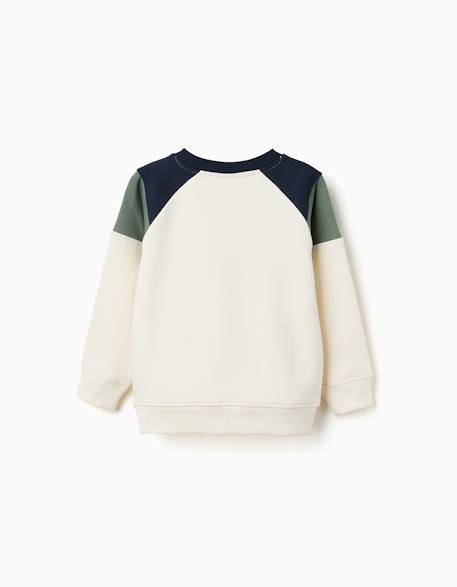 Sweat en coton peigné avec imprimé 96 Vert foncé 2 - vertbaudet enfant 