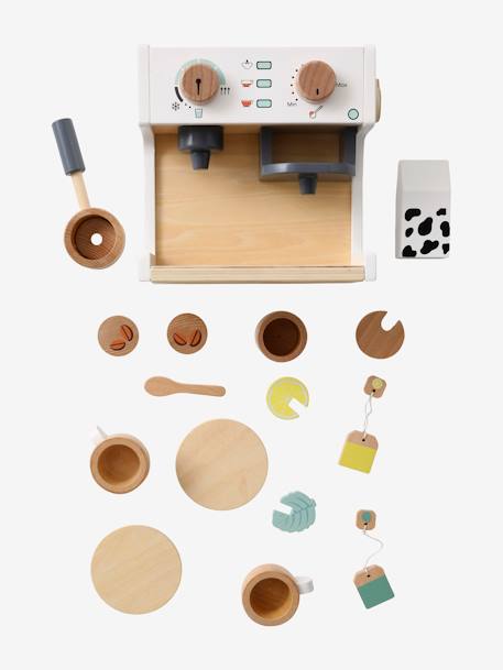 Machine à café et à thé en bois FSC® multicolore 2 - vertbaudet enfant 