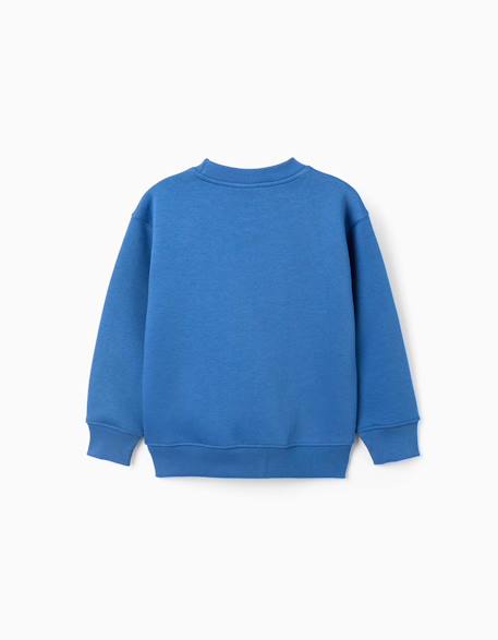 Sweat en coton peigné avec imprimé home studio Bleu 2 - vertbaudet enfant 