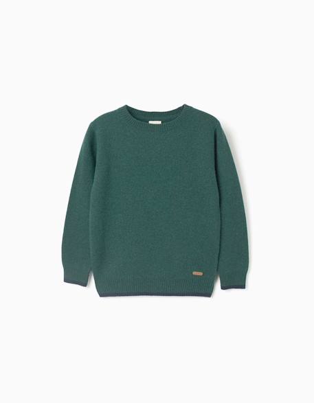 Pull en laine mélangée b&s Bleu foncé+Vert foncé 4 - vertbaudet enfant 