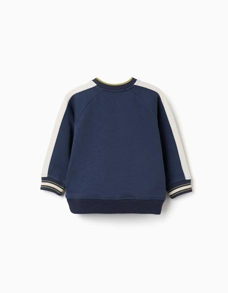 Sweat en coton peigné avec imprimé clay horse Bleu foncé 2 - vertbaudet enfant 