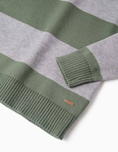 Pull en maille à rayures Rouge foncé+Vert foncé 6 - vertbaudet enfant 