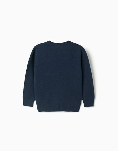 Pull en laine mélangée b&s Bleu foncé+Vert foncé 2 - vertbaudet enfant 