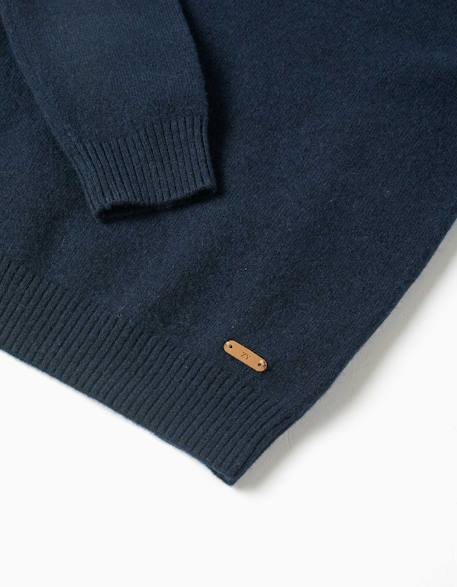 Pull en laine mélangée b&s Bleu foncé+Vert foncé 3 - vertbaudet enfant 