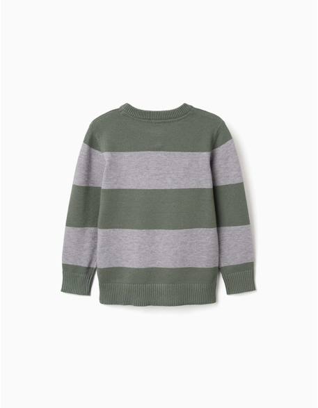 Pull en maille à rayures Rouge foncé+Vert foncé 5 - vertbaudet enfant 