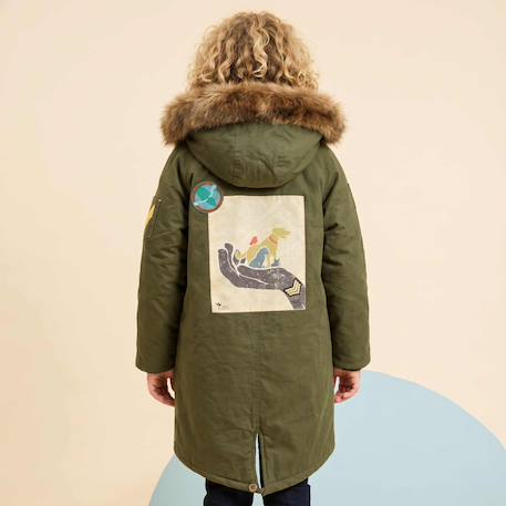 Parka chaude garçon longue à capuche - rock & peace Vert kaki 1 - vertbaudet enfant 